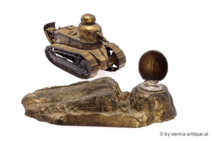TINTENFASS SCHREIBTISCHGARNITUR WW1 PANZER – Bild 6