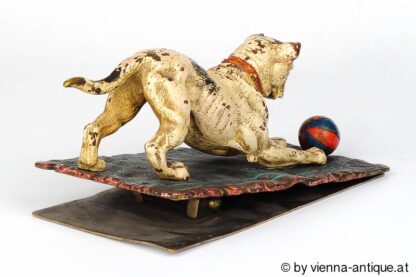 VIENNA BRONZE BRIEFHALTER HUND DOGGE MIT BALL – Bild 3