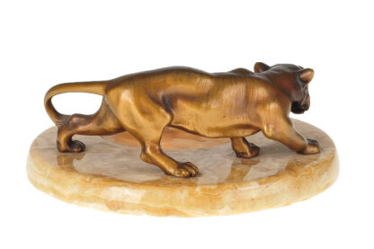 Visitenkartenschale mit Bronzefigur Tiger – Bild 4