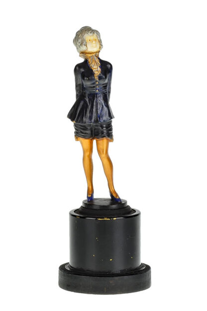 Brandel A. Bronzefigur Dame mit Elfenbeingesicht – Bild 2