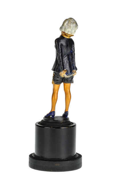 Brandel A. Bronzefigur Dame mit Elfenbeingesicht – Bild 5