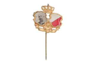 Kappenabzeichen, Patriotika Kaiser Franz Josef rot/weisses Wappenschild