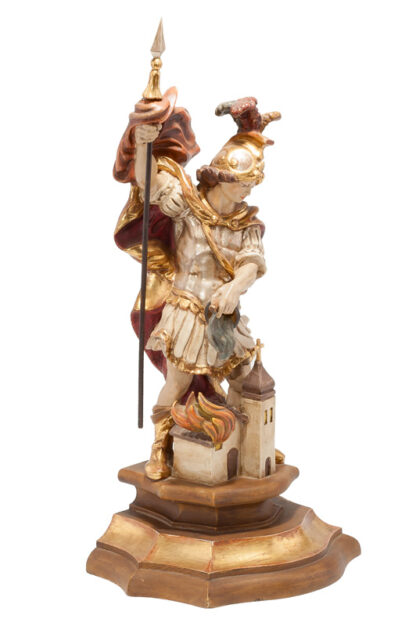 Florian von Lorch, heiliger Florian, geschnitzte Holzfigur des Schutzpatron – Bild 4