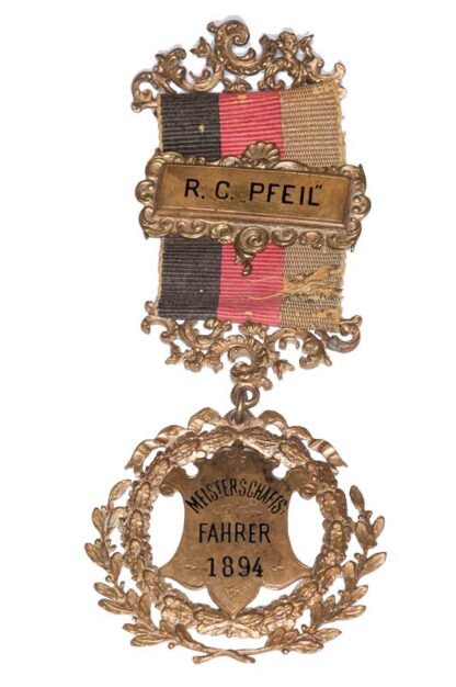RADFAHRER CLUB Abzeichen R.C Pfeil Meisterschafts Fahrer 1894 – Bild 2