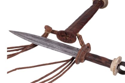 Afrikanischer Dolch mit Lederscheide und Riemen – Bild 5