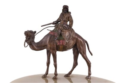 Visitkartenschale mit Bronzefigur Araber auf Kamel – Bild 2