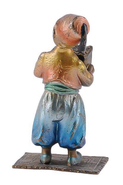 Bronze Figur Bergmann Junge orientale mit Schmuckkiste2