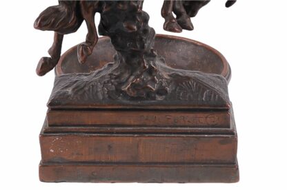 Visitkartenschale Bronzefigur mit Cowboy zu Pferd Rodeo Reiter7