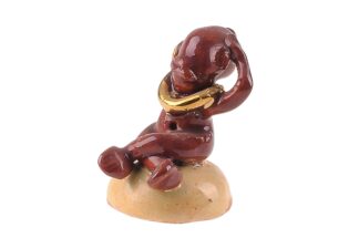 Afrikanischer Ureinwohner Keramik Figur Miniatur Made in Austria2
