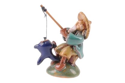 Asiate beim Fischen Keramik Figur Miniatur Made in Austria3