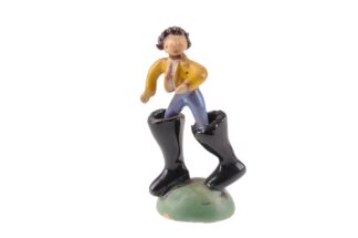 Märchen Mann mit sieben Meilenstiefel Keramik Figur Miniatur Made in Austria1