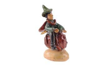 Mann auf Weinfass Keramik Figur Miniatur Made in Austria2