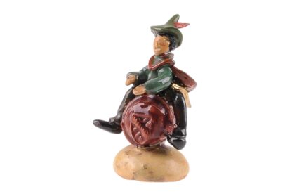 Mann auf Weinfass Keramik Figur Miniatur Made in Austria3