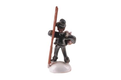 Mann mit Ferkel : Glücksbringer Keramik Figur Miniatur Made in Austria2