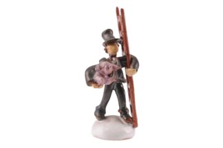 Mann mit Ferkel : Glücksbringer Keramik Figur Miniatur Made in Austria3