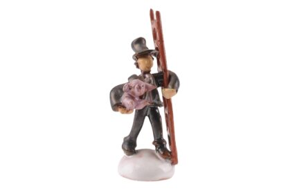 Mann mit Ferkel : Glücksbringer Keramik Figur Miniatur Made in Austria3