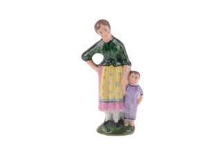 Porzellanfigur Miniatur Frau mit Kind4