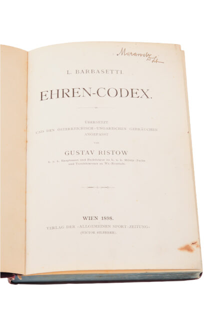 L. Barbasetti Ehrencodex 1898 von Gustav Ristow