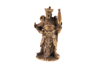 Bronzefigur Asiate mit Schirm