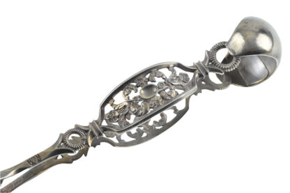 Zuckerzange Muschelzange Silber mit Wagenrad Punze