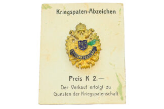 Patriotisches Abzeichen Kriegspatenschaft 1915 auf Karton