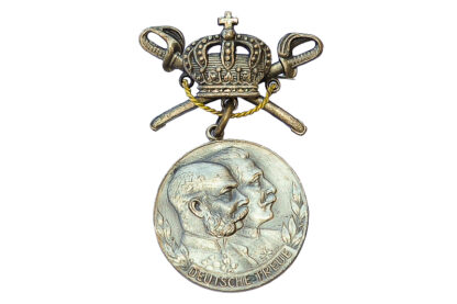 Patriotische Abzeichen Kaiserkrone mit Kaiser Franz + Wilhelm