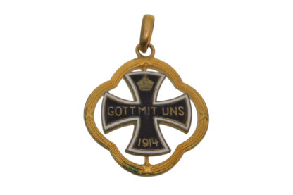 Patriotischer Pin Kappenabzeichen Gott mit uns 1914