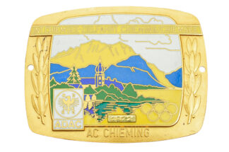 Autoplakette ADAC 1972 Zielfahrt Chiemsee AC Chieming Olympia