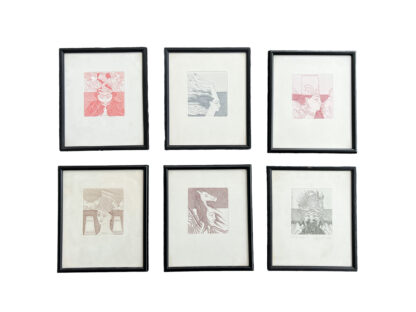 Wolfgang Hutter 6 Stk Radierungen Grafiken der Schach Serie 1983