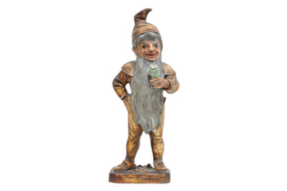 Vintage Antique Zwerg Gnom Dwarf stehend mit Trinkbecher ca 1900 – Bild 3