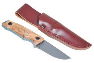 Walther 440C Knife with brown Leather Scabbard