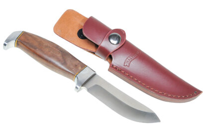 Walther Skinner 440C Knife with brown Leather Scabbard