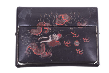Vintage Antique Asian Wood Cigarette Case – Bild 2