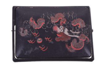 Vintage Antique Asian Wood Cigarette Case