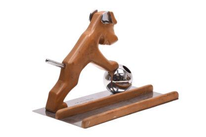 Art Deco Schreibtischgarnitur+Buchstützen Hund und Eule – Bild 4