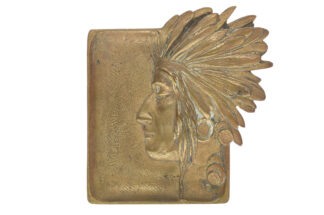 Aschenbecher Ashtray with American Indian Head Indianer Visitkartenschale