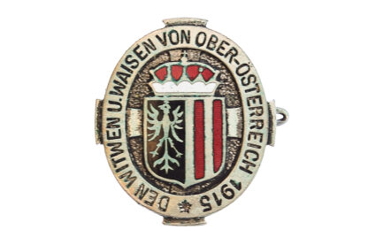 Patriotika Kappenabzeichen den Witwen u. Weisen von Ober Österreich 1915