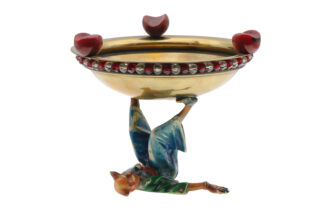 Wiener Bronze Clown als Aschenbecher Firma Bergmann Wien