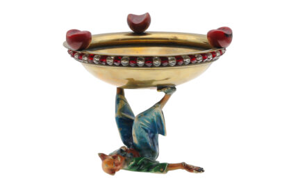 Wiener Bronze Clown als Aschenbecher Firma Bergmann Wien