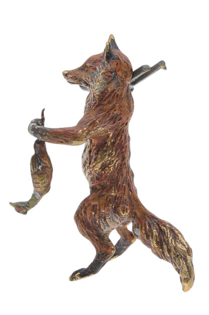 Wiener Bronze Fuchs als Jäger Firma Bergmann Wien – Bild 4