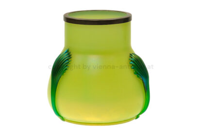 Jugendstil Art Deco Glasvase grün mit Montierung – Bild 5