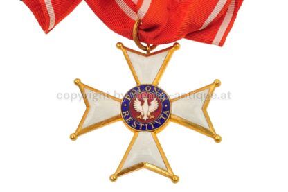 Orden Polonia Restituta 1944 Komturkreuz am Halsband im Originaletui – Bild 3
