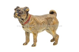 Wiener Bronzefigur Hund Mops