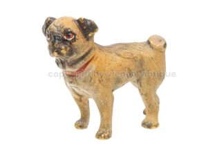 Wiener Bronzefigur Hund Mops Bergmann