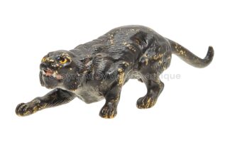 Wiener Bronzefigur schwarze Katze Bergmann