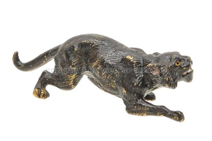 Wiener Bronzefigur schwarze Katze Bergmann – Bild 2