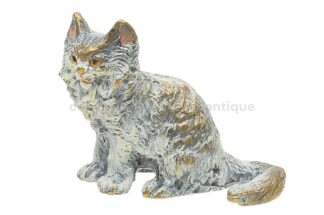 Wiener Bronzefigur sitzende Katze