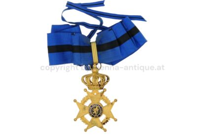 Goldenes Komturkreuz zum belgischen Orden König Leopold II am Band