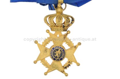 Goldenes Komturkreuz zum belgischen Orden König Leopold II am Band – Bild 2