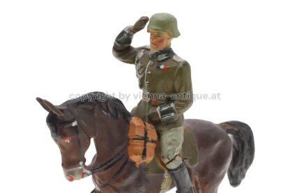 Hausser Elastolin Soldat Offizier salutierend zu Pferd – Bild 4